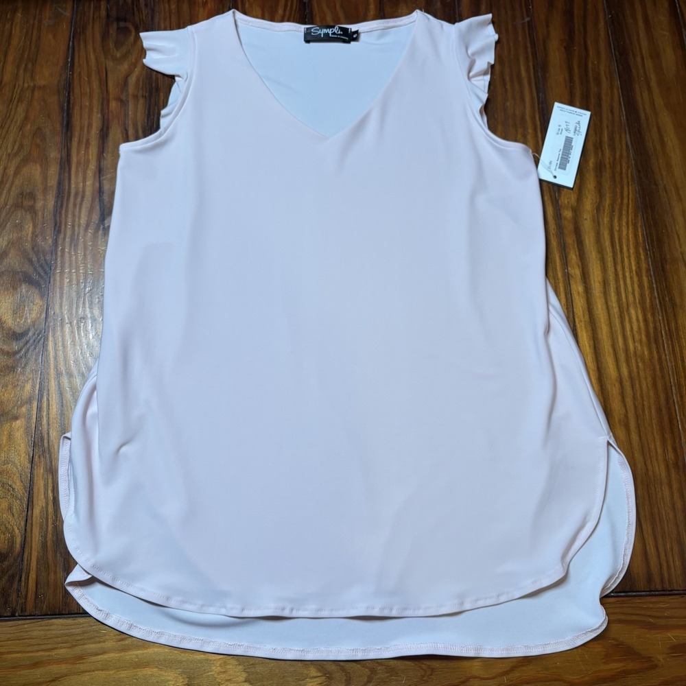 Sympli Sleeveless Romantic Top In Blush Pink New Sz 6 Quiet Luxury A828